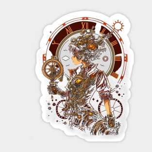 Steampunk Girl Sticker